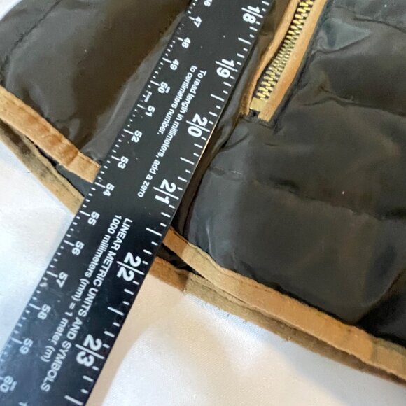 H&M Brown Hooded Women size 6 Down Puffer Jacket With Tan Trim & Zip Pockets - Picture 7 of 12